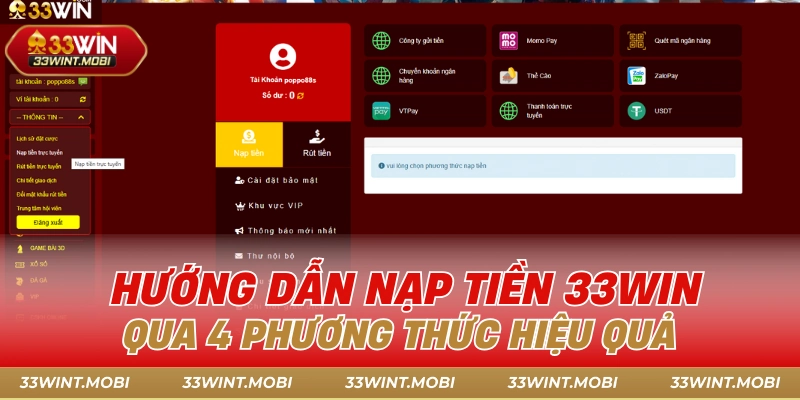 nạp tiền 33win